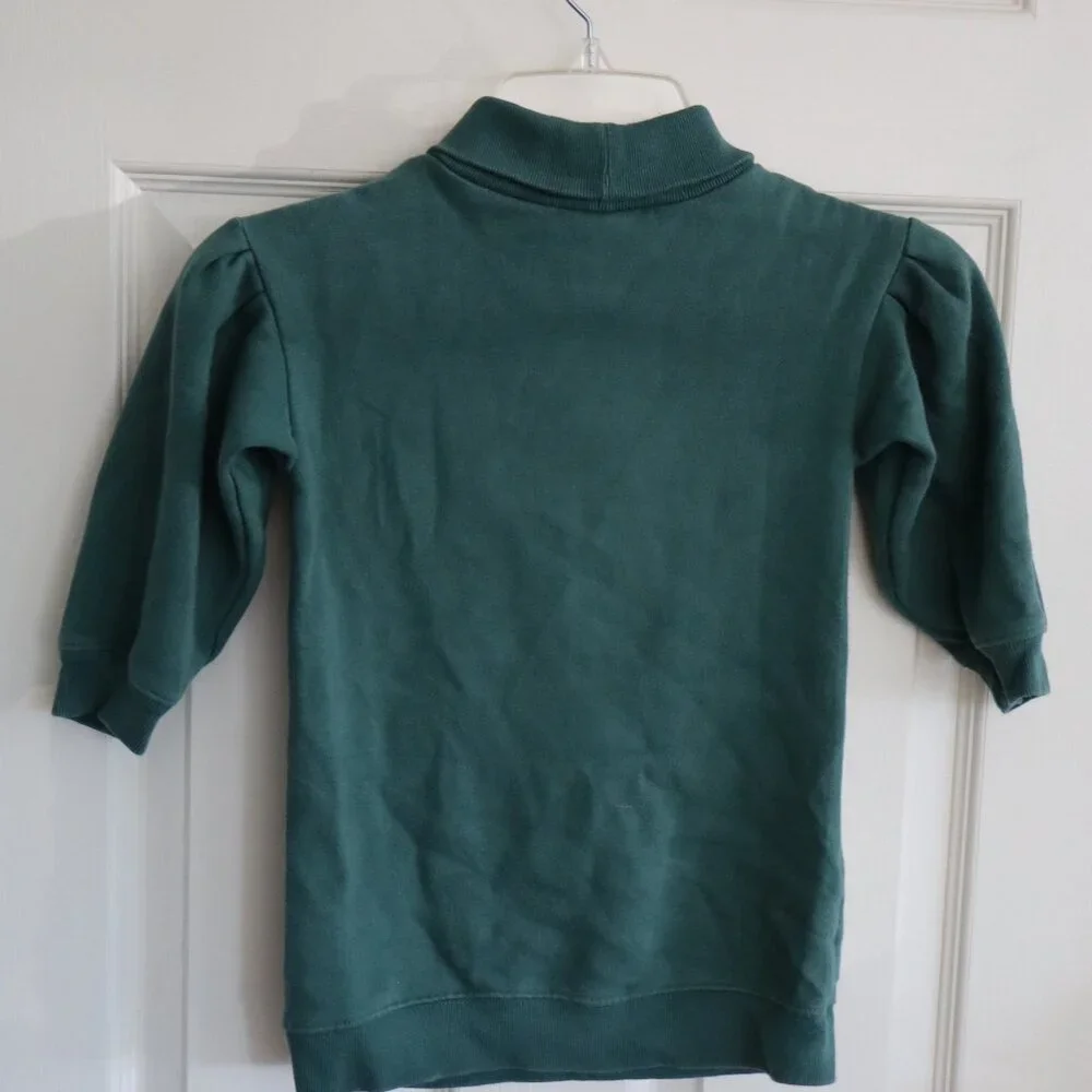 Gap Tunic Sweater Dark Green with heart embroidery detail 3T